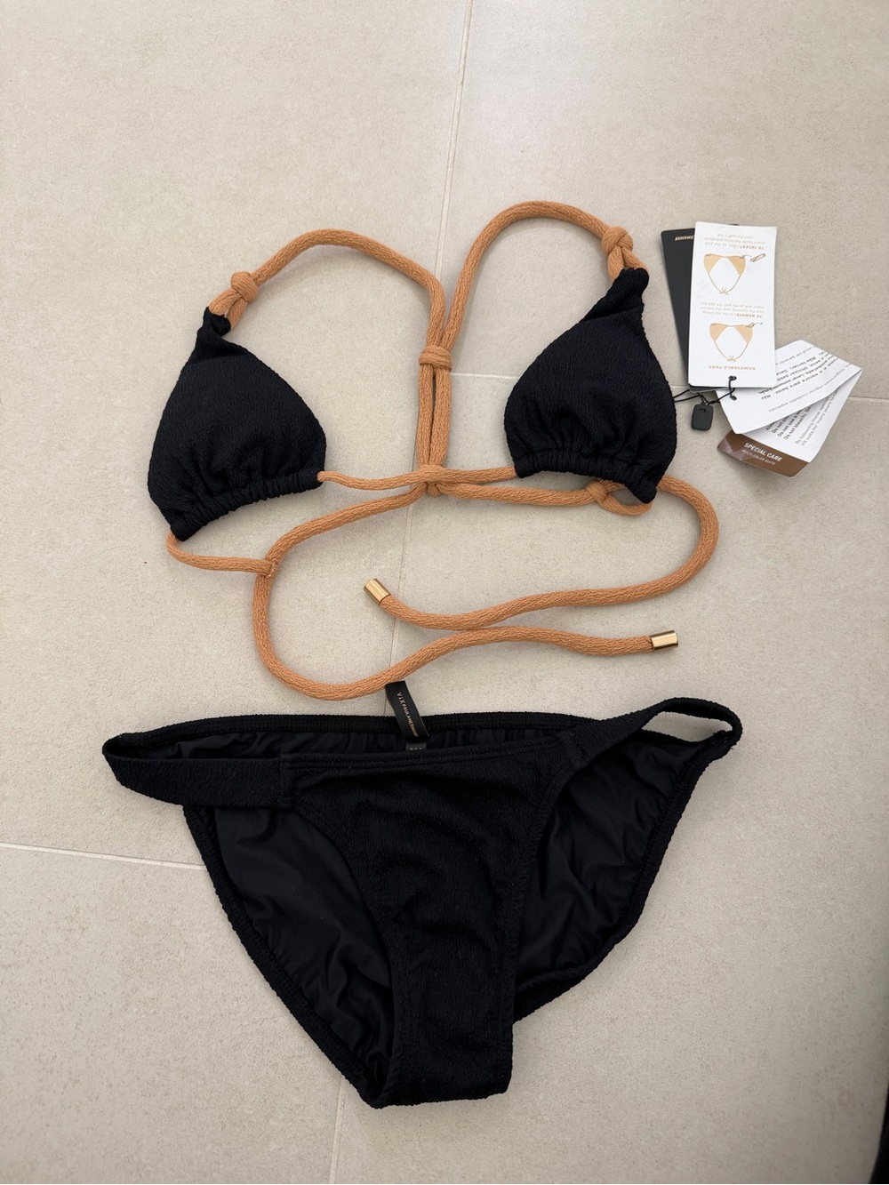ViX PAULAHERMANNY black triangle bikini top with matching bottoms